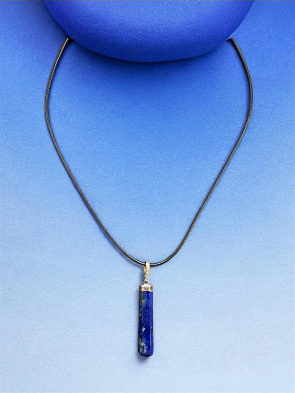 Blue Sodalite Obelisk Pendant Necklace | 18 IN